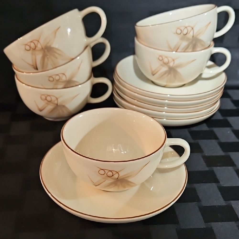 MCM Winfield China Passion Flower Pattern Cup & Saucer, Set of 2